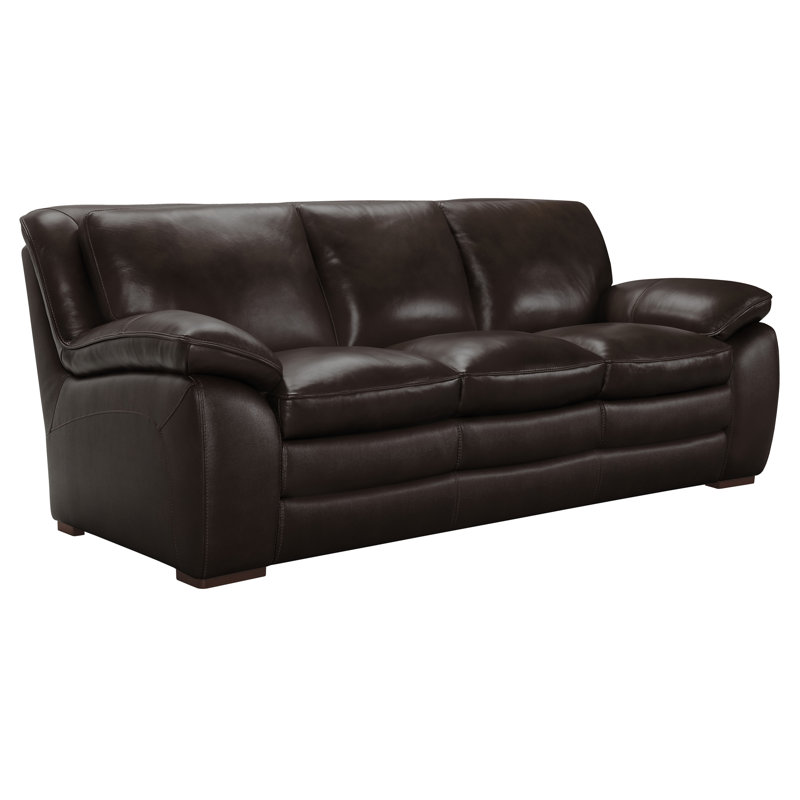 Talon Upholstered 91.5'' Sofa, Brown Genuine Leather