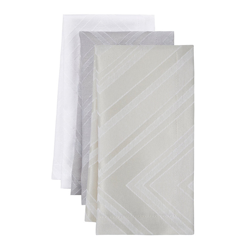 Serviette en polyester 20 po Brussels, Taupe à motif