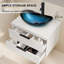 Ensemble de meuble-lavabo mural simple 30 po avec lavabo vasque en céramique Sharee, comptoir en bois manufacturé, robinet et bonde Sharee-1496029251