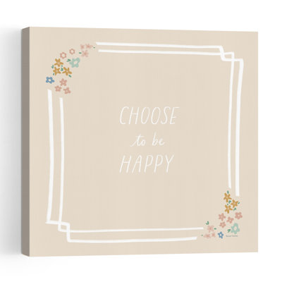 Choose To Be Happy Contemporary Minimalist Abstract Wall Art Print