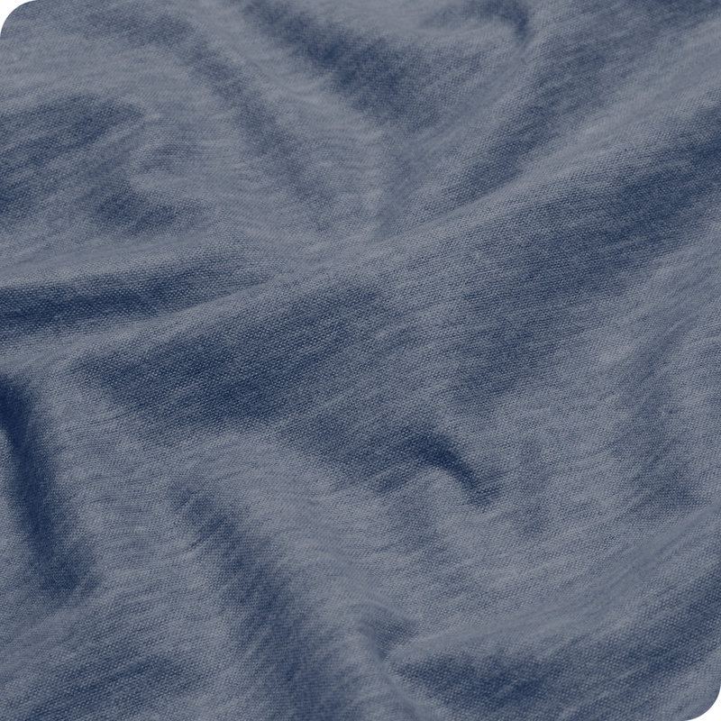 100% Cotton Flannel Sheet Set, Split King Sheet Set with 2 Pillowcases, Heather Indigo