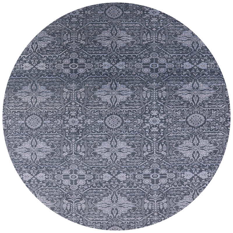 Tapis gris Grenola, Rond 8 pi