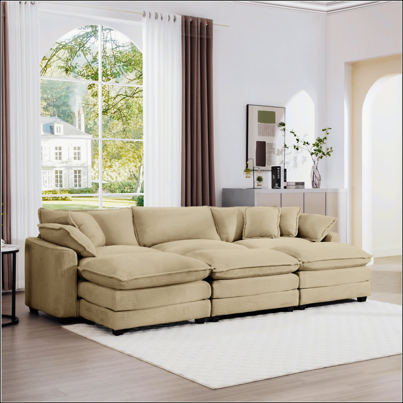 Canapé surdimensionné à coussin modulaire, Tanné