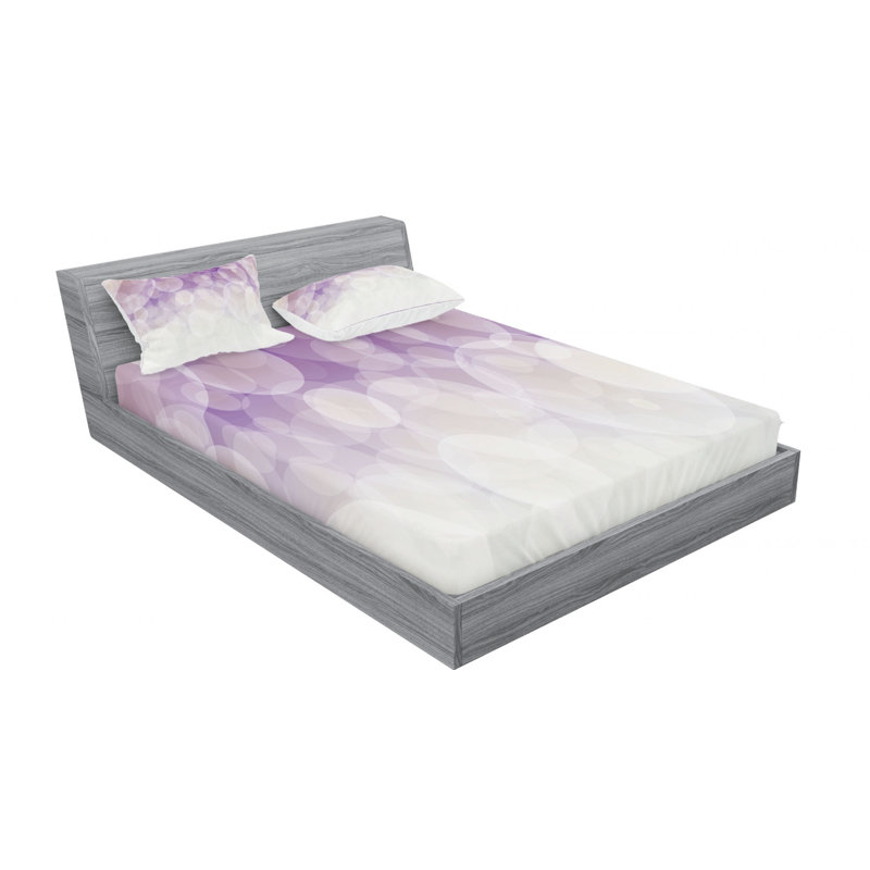 Microfiber Geometric Sheet Set, Queen Sheet Set with Fitted Sheet