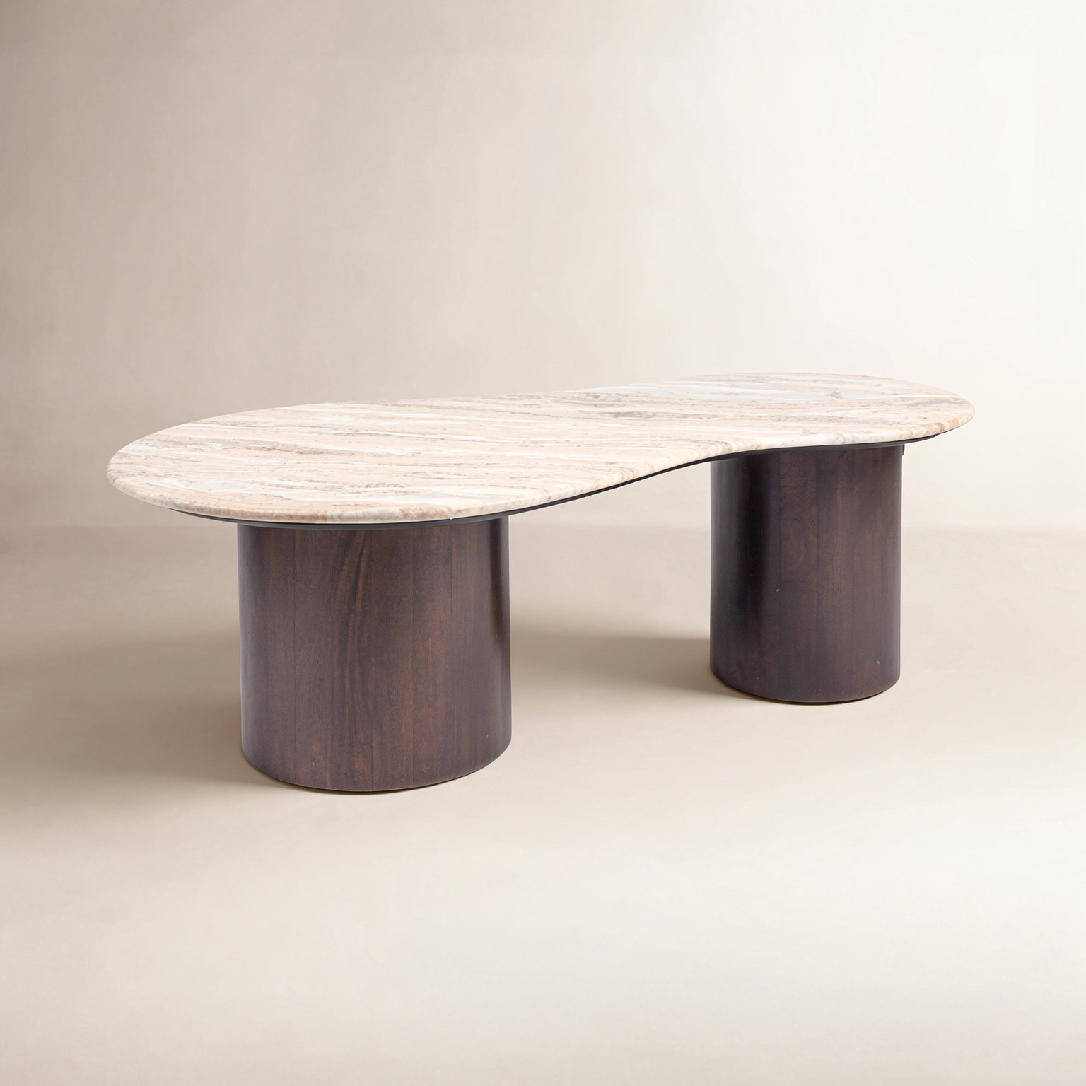 Valencia 48" Genuine Marble Mango Coffee Table