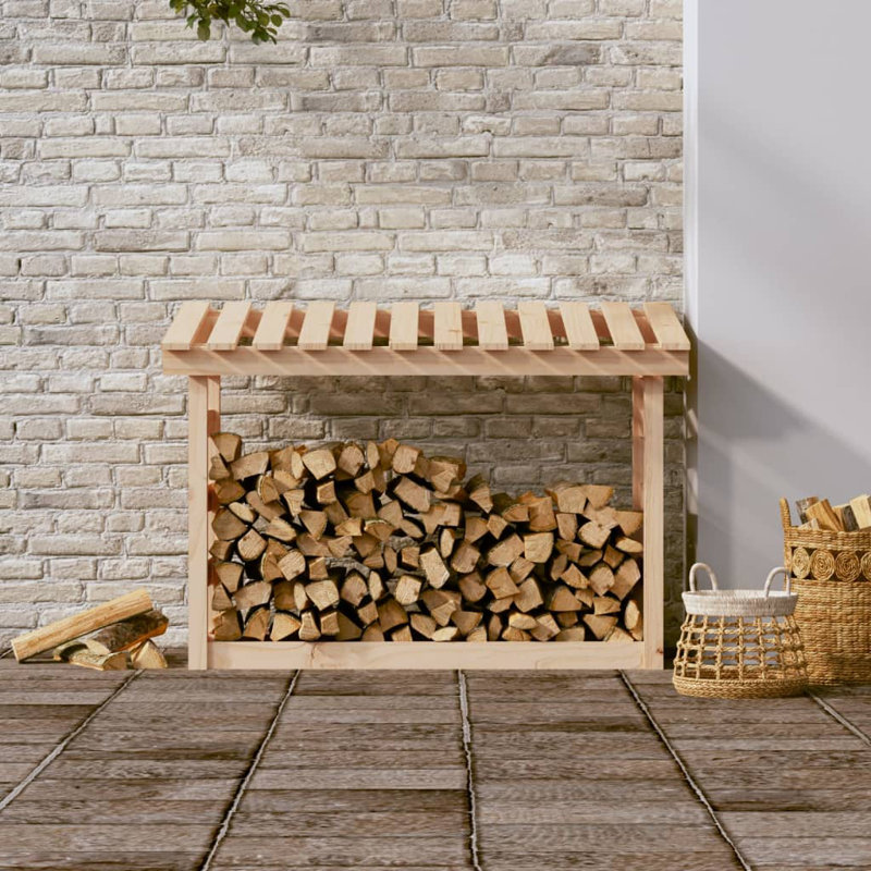 Firewood Rack 108x64.5x78 cm Solid Wood Pine, Brown