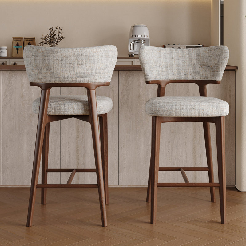 Chaise d'appoint à dossier bas en noyer (ensemble de 2), Noyer, 40.55"
