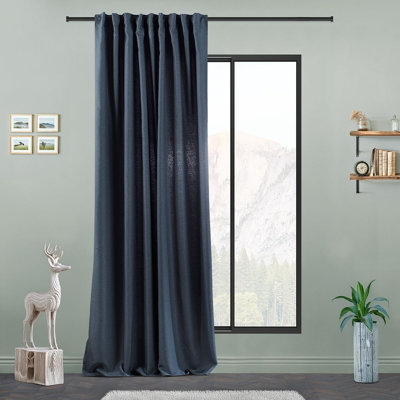 Extra Long & Extra Wide Faux Linen Decorative Curtain Single Panel