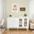 Farmhouse Buffet Cabinet, Coffee Bar With 3 Drawers And Pop-Up Doors, Large Rustic Sideboard For Dining Room, Kitchen, Hallway, And Living Room-886237147