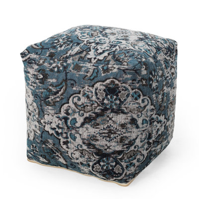 Pouf carré bleu - multi-usage et coussin de sol, carré 16 po, décoratif, capacité de poids de 200 lb, bourre de perles, nettoyage des taches seulement et coussin tout en un, 16 x 16 x 16, accessoire décoratif,