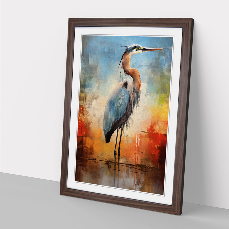 Heron Abstract - Framed Print