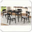 Ensemble de chaises rembourrées de style Mid-Century 5 pièces