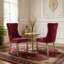 Chaise de salle à manger moderne en velours avec dossier capitonné et garniture cloutée (lot de 2)-750428820