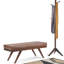 Banc de repose-pieds en tissu Tweed de style Mid-Century avec pieds fuselés évasés Chanelle-1477314019