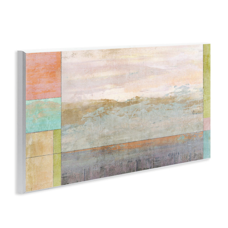 Art mural paysage et bordure géométrique par Suzanne Nicoll