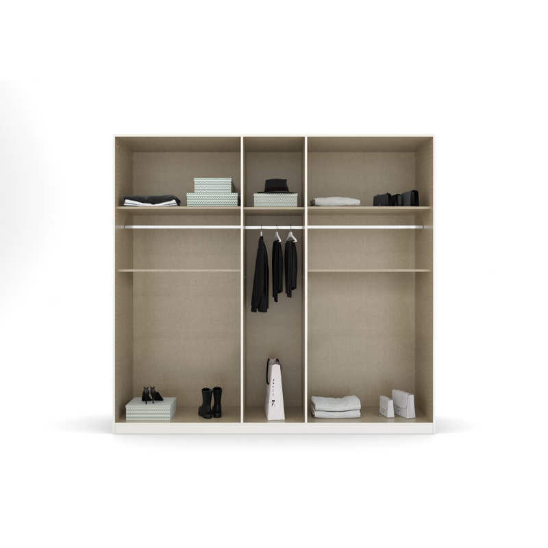 Tivareo  6 Hinged Door Wardrobe available in many colour combinations 2 Drawer INCL. Delivery and Assembly, Metallic Grey