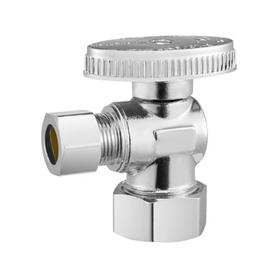 Paquet de 10 valves d'arrêt 1/4 d'angle, entrée de compression 1/2 po x sortie de compression 3/8 po, valve d'arrêt en laiton sans plomb pour la plomberie de cuisine et de salle de bain