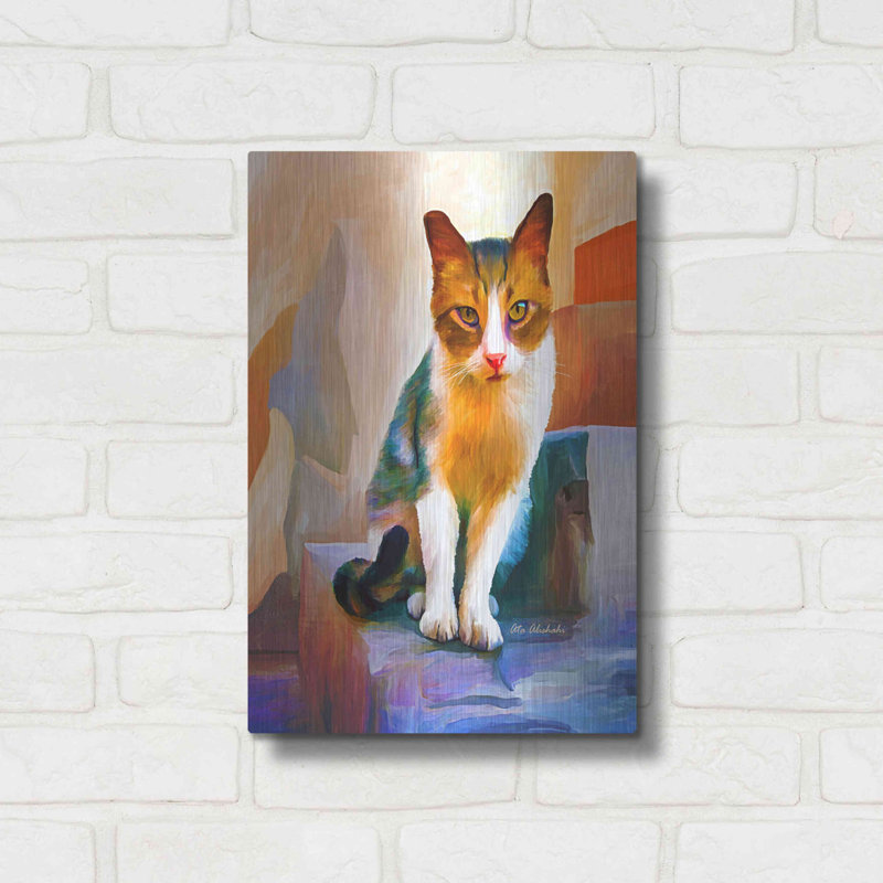 Chat 1A par Ata Alishahi - impression sans cadre sur métal, H 12 po x l 16 po x P 0,13 po