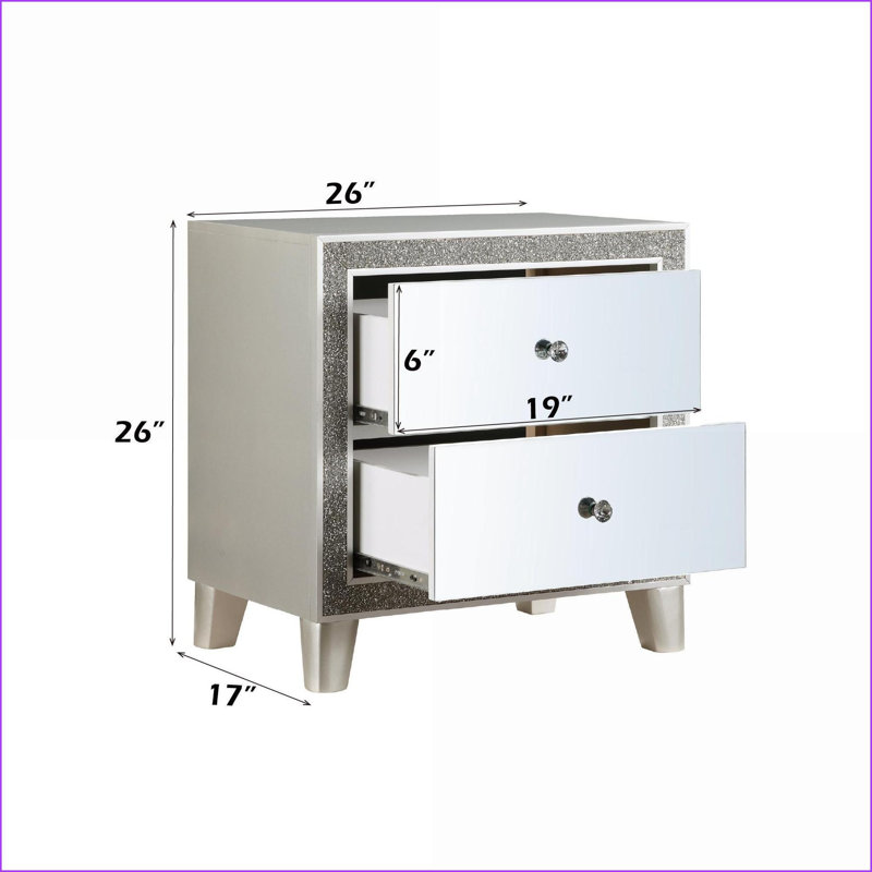 Table de chevet 2 tiroirs Sliverfluff