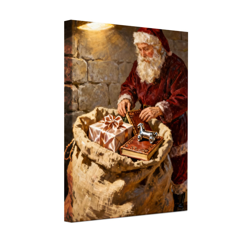 Père Noël avec sac-cadeau et cadeaux de Noël