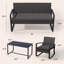 Ensemble de conversation de terrasse en osier pour 4 personnes avec coussins, causeuse, chaises berçantes et table basse-1579023473-1603049474