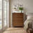 38" W 5-drawer Sutton Walnut Chest (fully assembled)