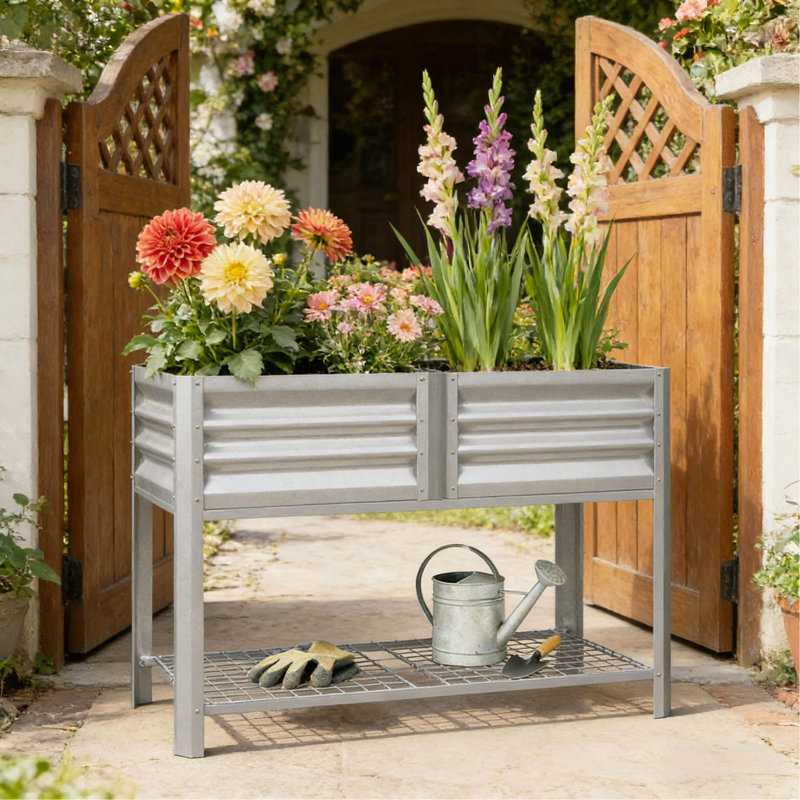 Outdoor Elevated Planter Box,Raised Garden Bed