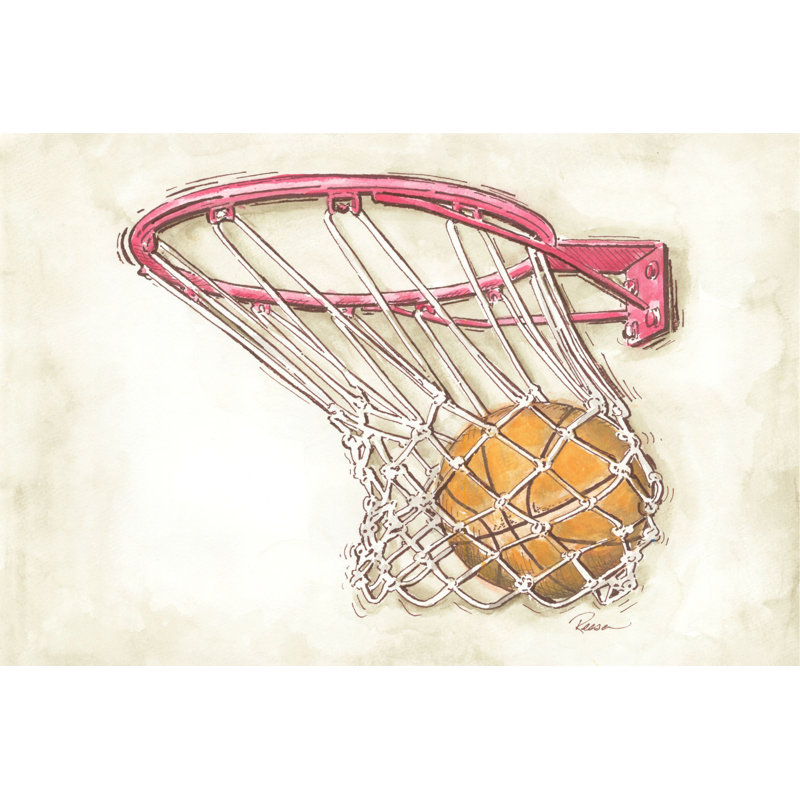 Basketball Swish Hand-Stretched Canvas Art Print
