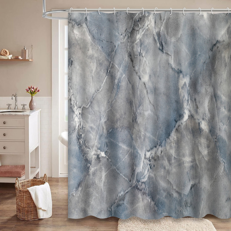 Rideau de douche Marble Blue, L 72 po x l 84 po
