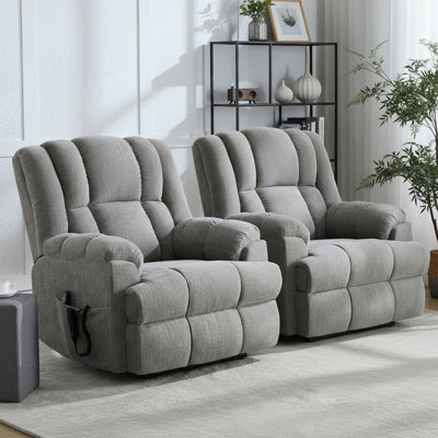 Dual Power Lift Recliner With Heat And Massage, Infinite Position, 180°reclining, Sidepocket