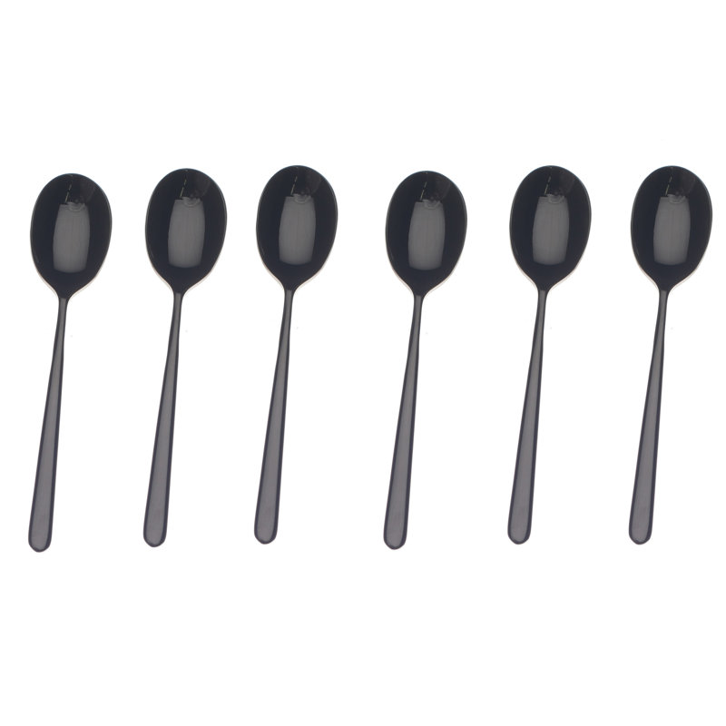 Linea 6 - Piece Stainless Steel Flatware Set - Service for 1, Black Gold