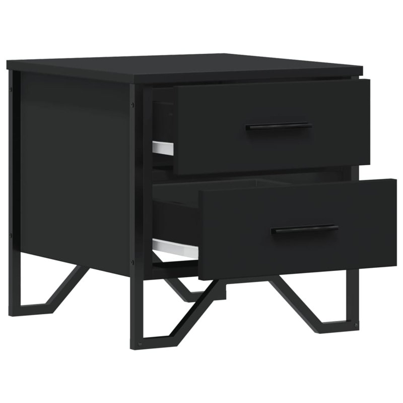 Aimilios 40cm W Metal Bedside Table, Black