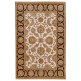 Hand Knotted Wool Area Rug in Ivory And Black