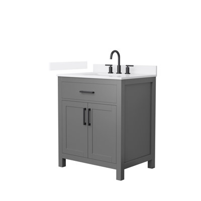 Beckett 30" Freestanding Single Bathroom Vanity with Quartz Top