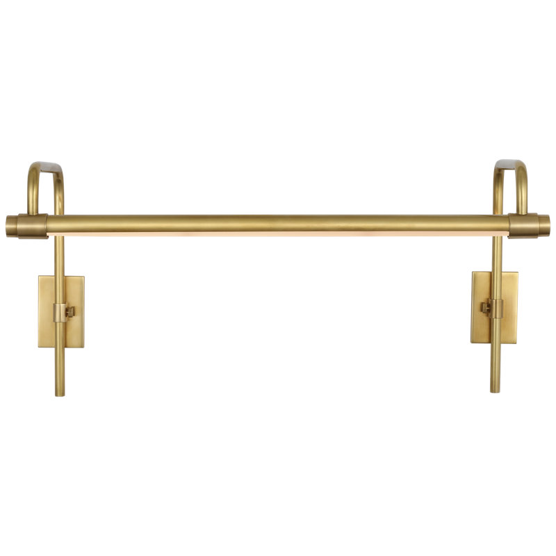 Thomas O'Brien Kidd 18" Frame Mount Picture Light, 8.75" H x 18" W x 8.75" D, Hand-Rubbed Antique Brass, 12 W
