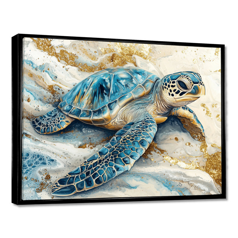 Colen Marble The Turtle S Voyage I - Tortue, art mural, Noir, noir, noir, noir, H 12 po x l 20 po