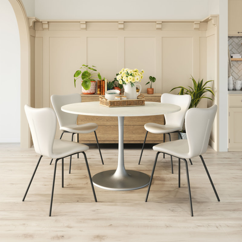 Ensemble de 2 chaises Roselin, Blanc / Blanc