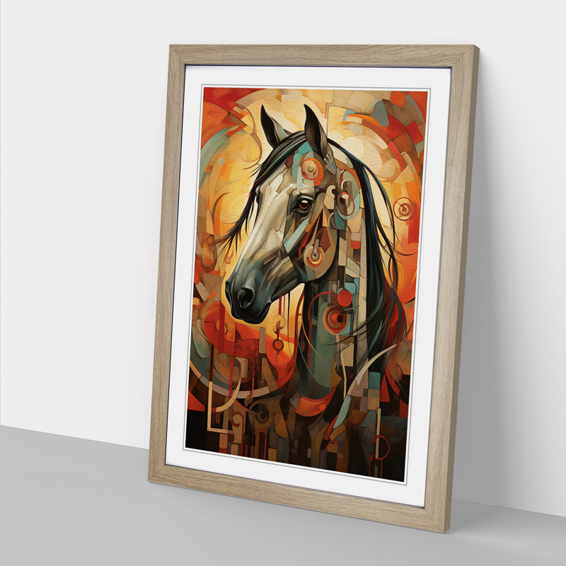 Horse Symbolism - Framed Print, Oak Framed, 34cm H x 25cm W x 2cm D