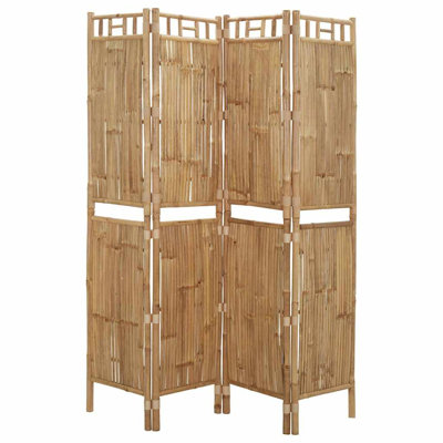 Paravent en bambou à 4 panneaux vidaXL 63 po x 70,9 po