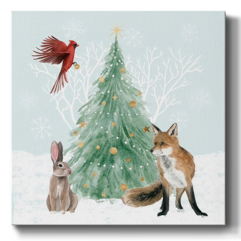 Noël dans la forêt I, H 24 po x l 24 po x P 1,5 po
