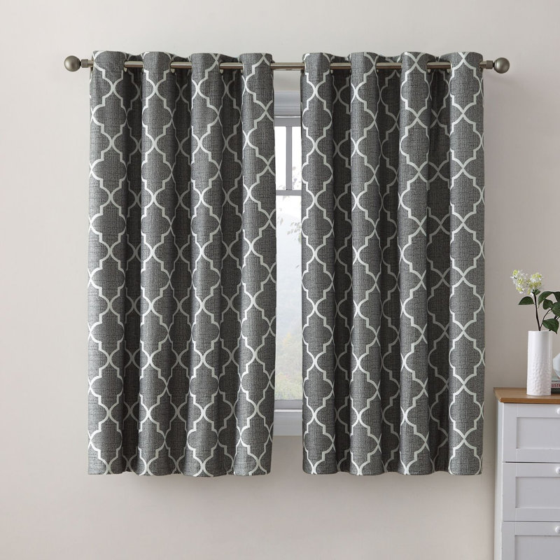 Puma Blackout Grommet Curtain Panels, 52" W x 63" L, Gray