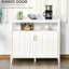 Buffet avec 2 portes et tablettes réglables, blanc - Beaucoup d'espace pour les assiettes