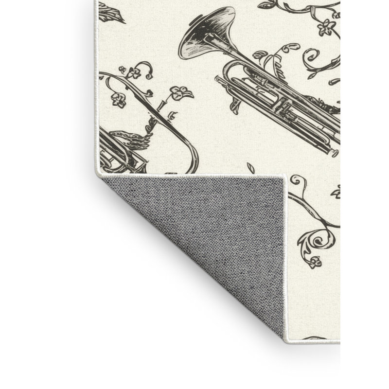 Tapis blanc délavé à la machine Osnat Trumpet Classic - reliure blanche, 3 x 5