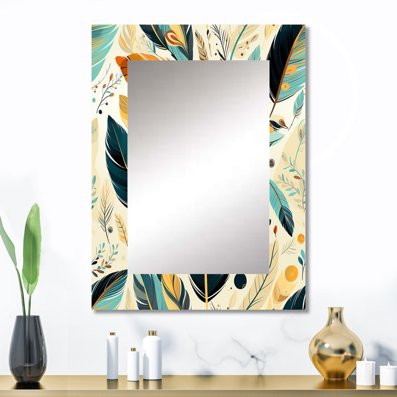 Artistique nomade, motif bohème, tons de terre - miroir bohème, 32 po x 24 po