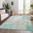 Machine Washable Indoor/Outdoor Xhevrie Teal Rug-1996316605