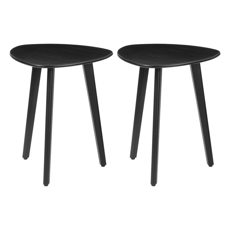 Axel Solid Wood End Tables, Black, 20" H x 18" W x 18" D