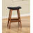 Mid-Century Modern Faux Leather Solid Wood Counter Height Stools (Set of 2)-12512885