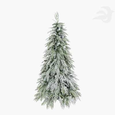 Arbre de Noël artificiel épinette enneigé 5 pi avec lumières à DEL: conception à charnières