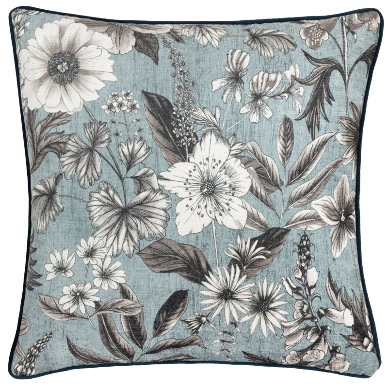 Annaston Floral Square Throw Cushion Cover, Blue