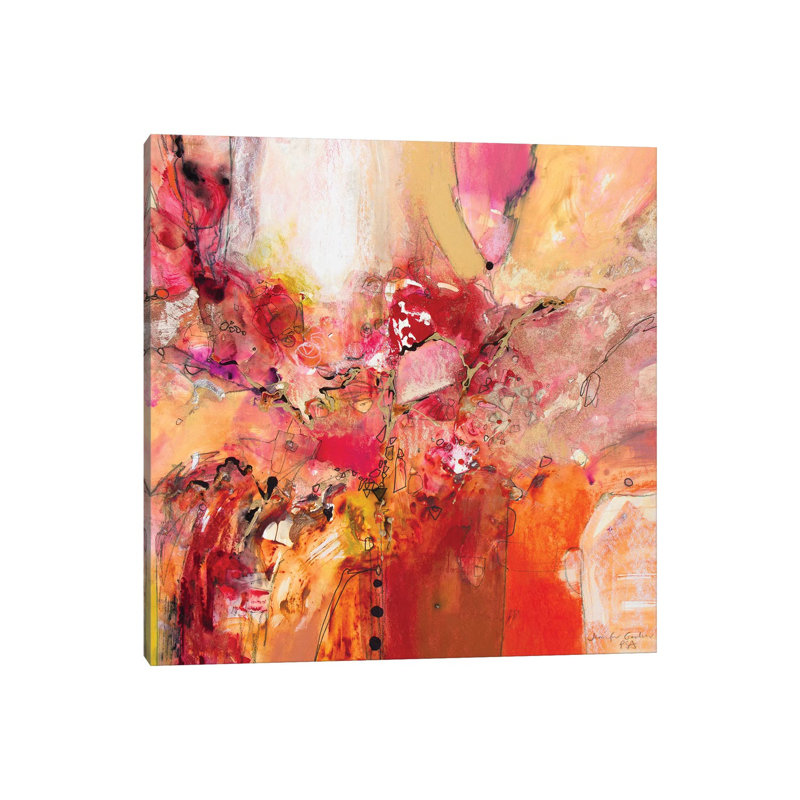 Red, White & Gold Series IV by Jennifer Gardner - Wrapped Canvas Painting, 45.72 cm H x 45.72 cm W x 3.175 cm D